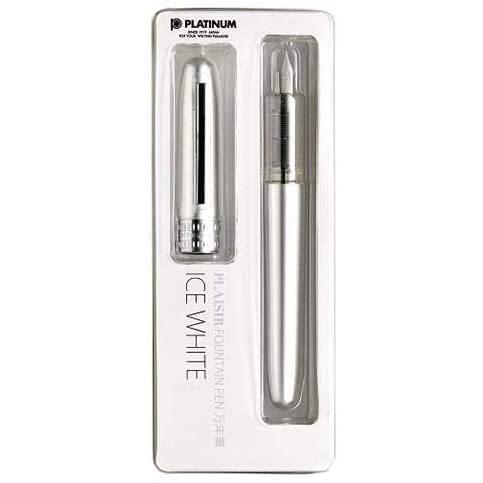 【在庫品】プラチナ万年筆 プレジール Gパック  アイスホワイト 細字 PGB-1000B#3-2G｜penpen-avenue