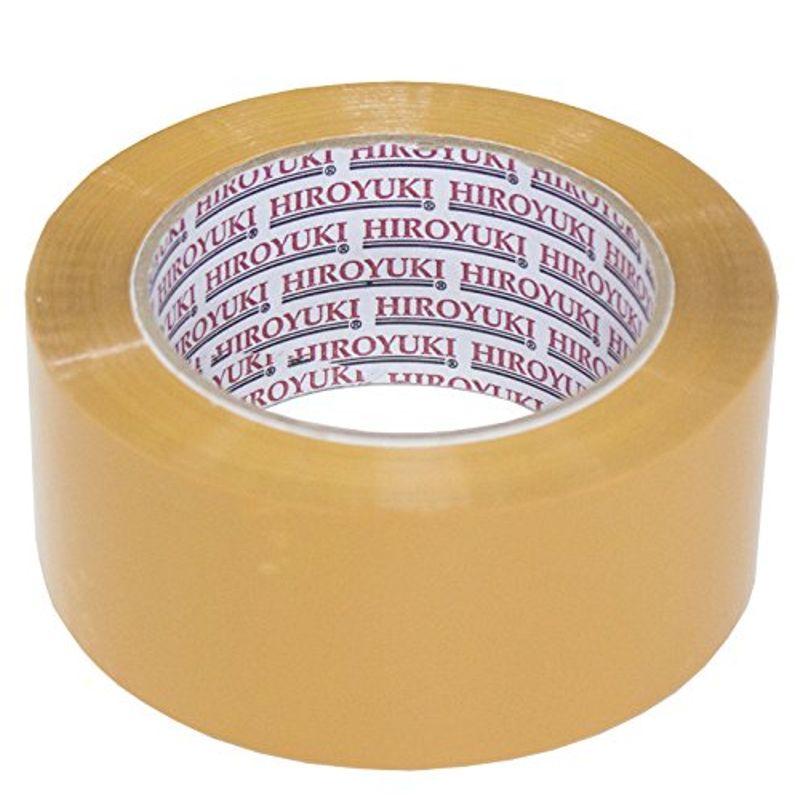 HIROYUKI　OPP粘着テープ　茶色　梱包用　幅48mm×長さ100m　(50巻セット)