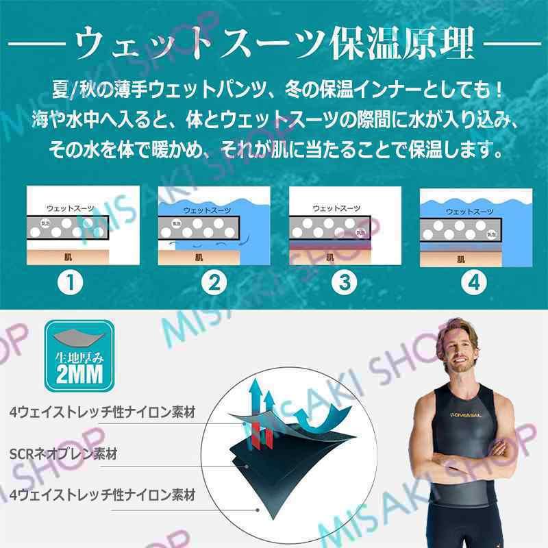 単品販売】ショートジョン メンズ ベスト ハーフパンツ ウェットスーツ