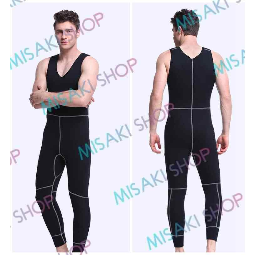 5mm厚さ＆ロングジョン仕様】フード付き 裏起毛 2ピース 上下セット