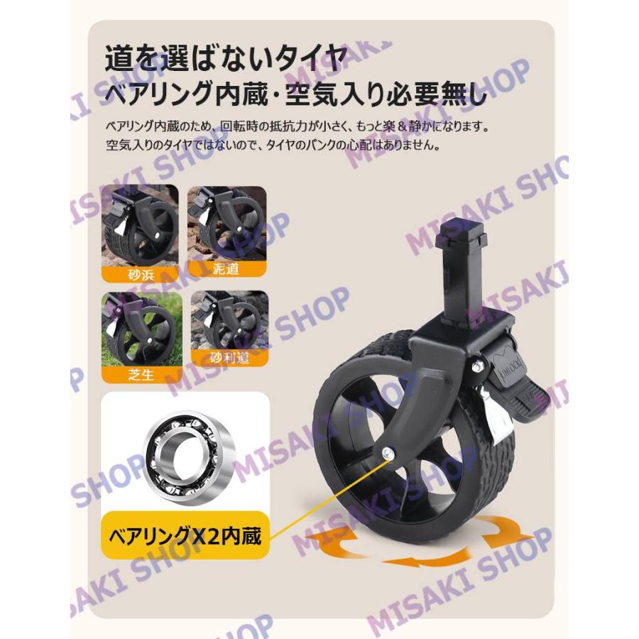 【大容量100L・耐荷重225kg】キャリーワゴン アウトドアワゴン キャンプキャリー コンパクト キャンプカート 折りたたみ ブレーキ付き 静音 キャンプ_3