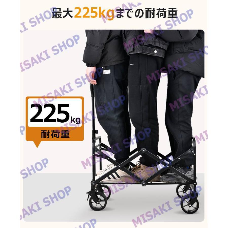 【大容量100L・耐荷重225kg】キャリーワゴン アウトドアワゴン キャンプキャリー コンパクト キャンプカート 折りたたみ ブレーキ付き 静音 キャンプ_6