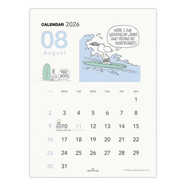 Hallmark（ホールマーク） 2026年度 卓上 カレンダー SN スヌーピー 縦