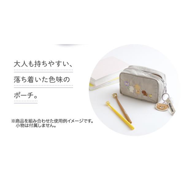 San-X リラックマ ポーチ BASIC RILAKKUMA Flower ベージュ 1111