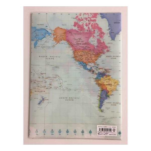 世界地図柄 クリアファイル 世界オーシャン 4749 東京カート
