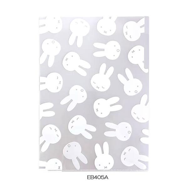 クツワ（KUTSUWA） ミッフィー A4 クリアホルダー 3ポケット ホワイト