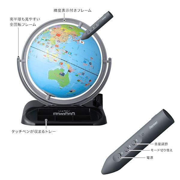 しゃべる国旗付地球儀 全回転 音声機能付 トイ 球径25cm T 9799