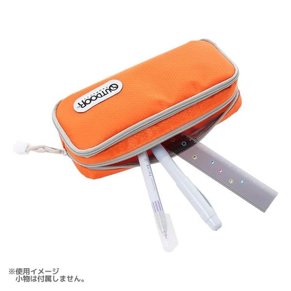 サンスター文具 アウトドア Wファスナー ペンケース RIPSTOP オレンジ