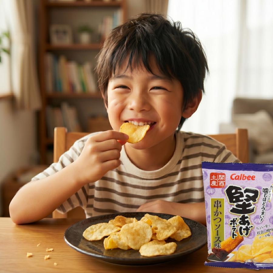 堅あげポテト 関西 大阪 おみやげ お土産 カルビー 串かつソース味 15g