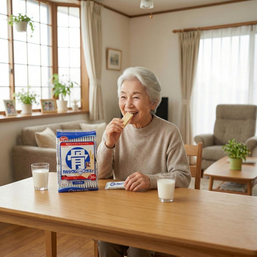 ハマダコンフェクト カルシウム ウエハース お菓子 骨にカルシウム 鉄