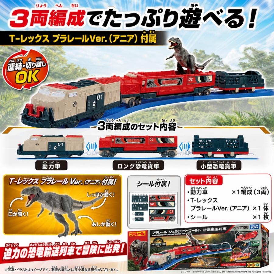 プラレール ジュラシック・ワールド 恐竜輸送列車 アニア おもちゃ 3才