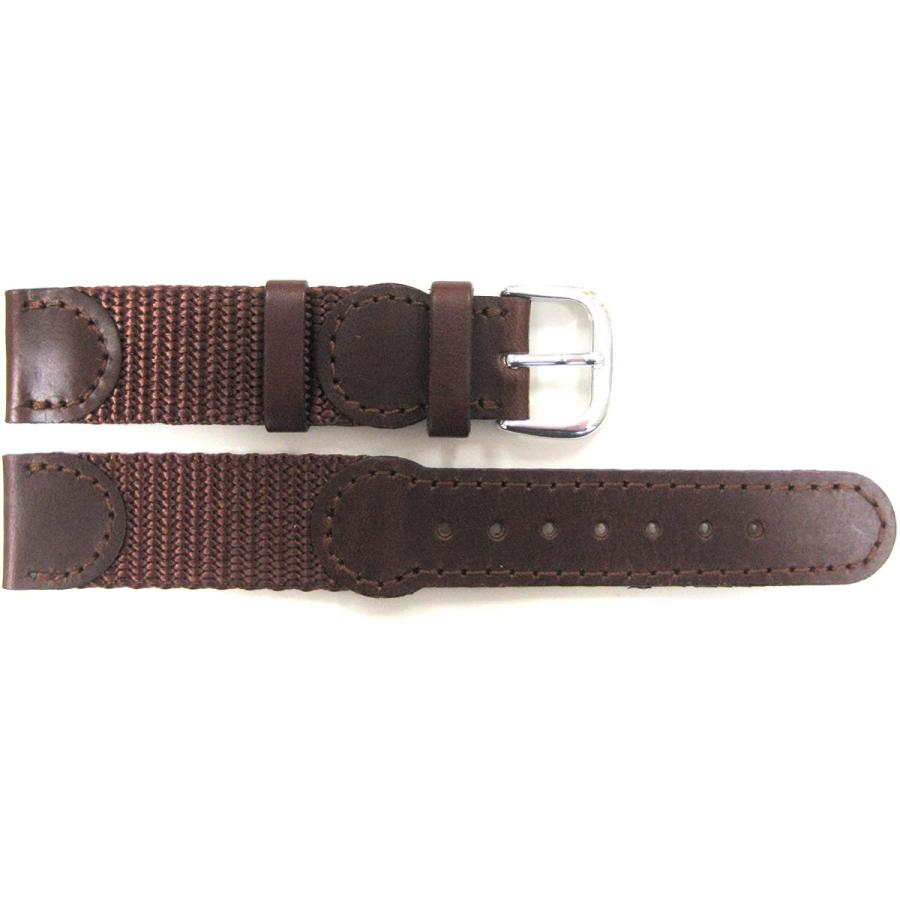 人気定番 Speidel 18mm Brown Swiss Army Style Leather Nylon Band 好評継続中 Skylanceronline Com