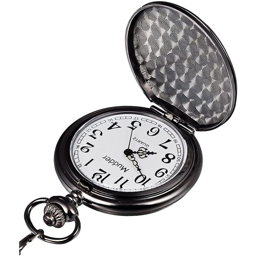 最高級 クラシック Mudderスチール製メンズ懐中時計 スムーズ ブラック 並行輸入品 ヴィンテージ その他メンズアクセサリー Www Collectiviteslocales Fr