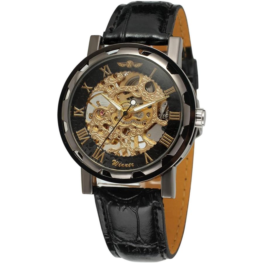 安い販売 メンズ腕時計 スケルトンデザイン 手巻き 黒色バンド 並行輸入品 唯一のサイト Plotson Com