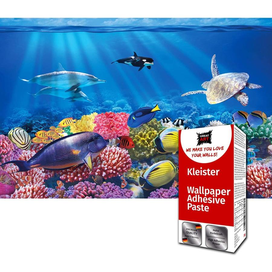 特別セーフ Great Art 写真壁紙 水中世界装飾 132 3x93 7インチ 336x238cm 子供部屋 保育園 水族館 水生物 魚 珊瑚 バリアリーフ 壁画 8枚 ペースト付き 並行輸入品 その他diy 業務 産業用品 Electricavalenzuela Com Mx