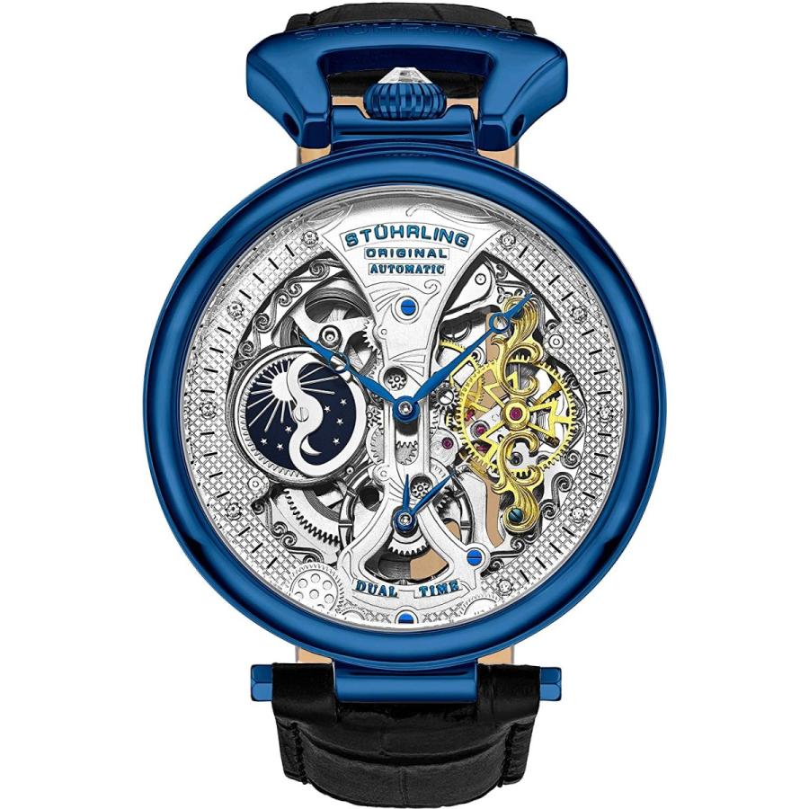 安いオンラインショッピング St Hrling オリジナル メンズ スケルトン 腕時計 ダイヤル 自動巻き カーフスキンレザーバンド デュアルタイム Am Pm サン ムーン A Blue 並行輸入品 Hfayb07nvxhhg9k Shopペンタン 通販 Yahoo ショッピング 新品 正規品 Paynow