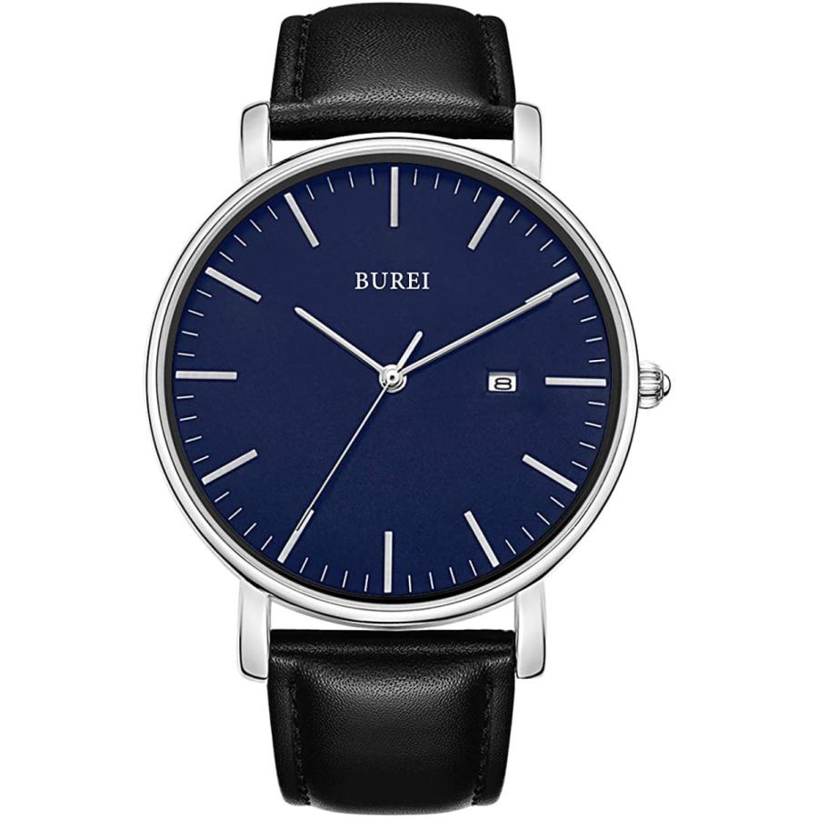 クリアランス安い Burei 腕時計 メンズ シンプル おしゃれ 超薄型 アナログ腕時計 ビジネス 防水 革バンド ブランド クォーツ メンズ シルバー 時計 R 並行輸入品 一 番 安い 商品 Www Superavila Com