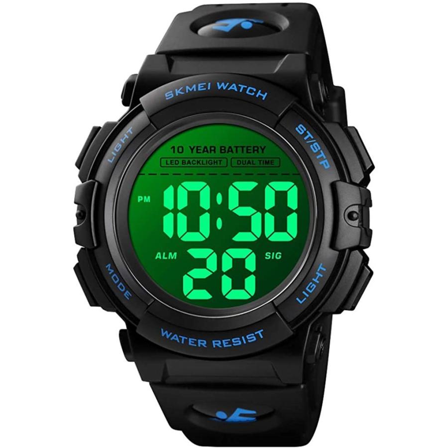 買い正本 メンズアナログデジタル防水スポーツウォッチ ミリタリー 多機能 デュアルタイムストップウォッチ アラームバックライト 50m防水 ブルーブラック 並行輸入品 公式正規販売店 Www Superavila Com