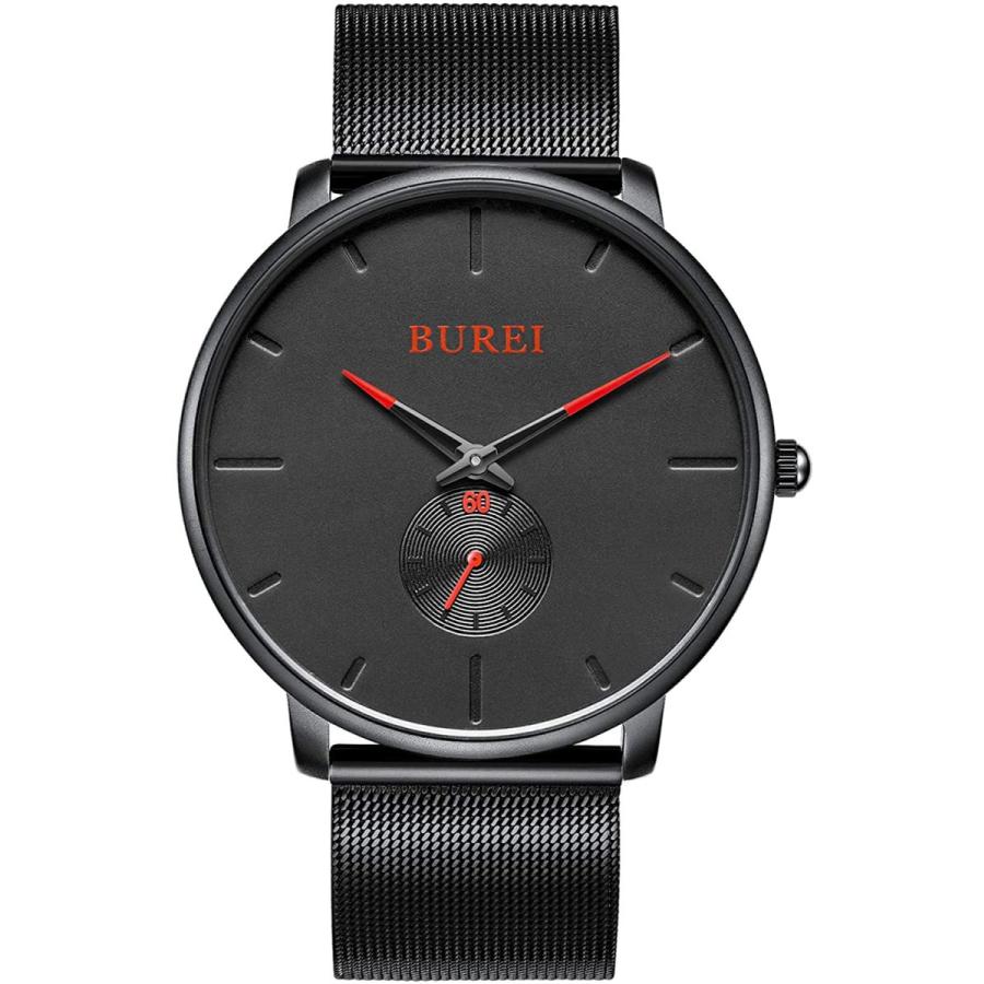 春夏新登場 Burei腕時計 メンズ シンプル おしゃれ ブランド 人気 ブラック 腕時計 メンズ 防水 超薄型 軽量 クォーツ ビジネスうで時計ネットベルトc 並行輸入品 切売販売 Htvnepal Com