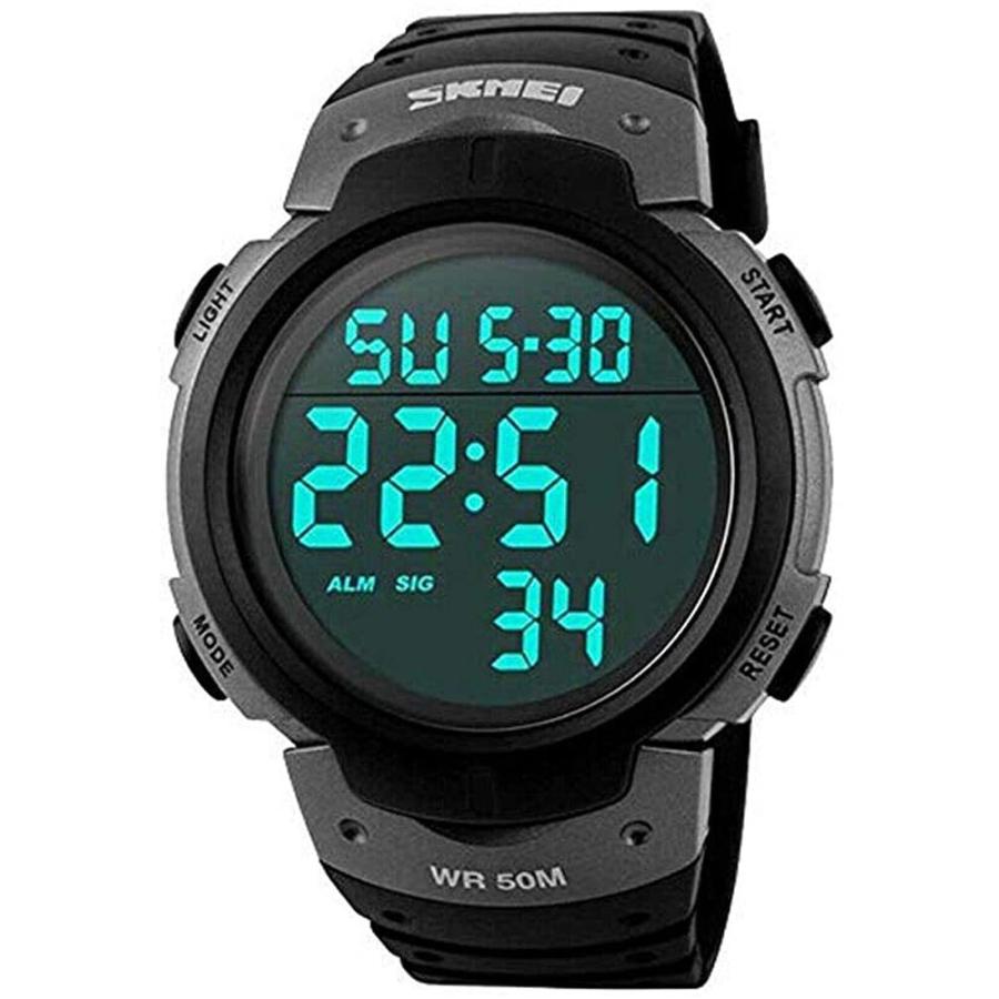 銀座本店 デジタル腕時計 防水 Led バックライト 大型 数字表示 多機能 スポーツウォッチ メンズ レディース キッズ用 フィットネス用 アウトドア ランニング グレー オンラインストア激安 Www Superavila Com