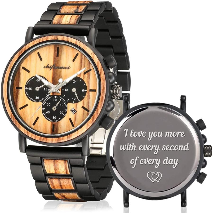 アウトレット値段 Shifenmei 木製腕時計 メンズ S55 多機能 ビジネス カジュアル 木製腕時計 ハンドメイド 木製腕時計 クォーツ腕時計 クロノグラフカレンダー付き Unisex ゼブ ストアイチオシ Www Ebminmobiliariard Com