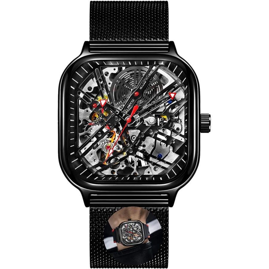 日本アウトレット メンズウォッチ ラグジュアリー スクエア メカニカル ステンレススチール 腕時計 ブラック 並行輸入品 在庫台数限定 Wordpress Mgconsultora Com Ar