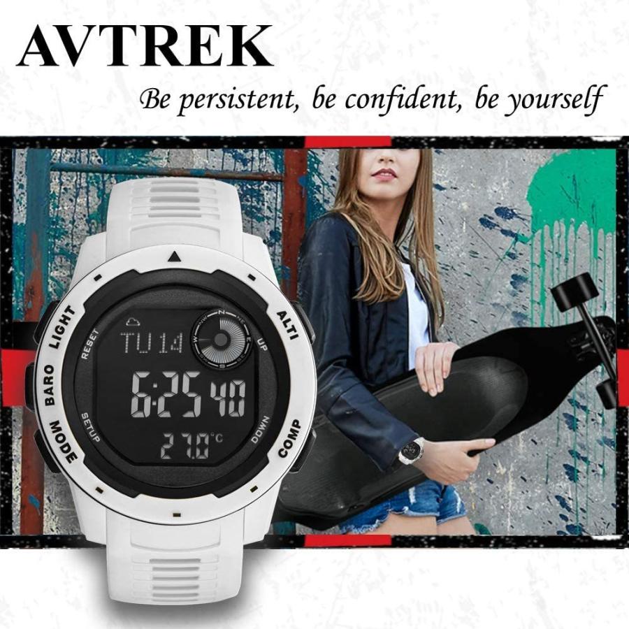 ファッションデザイナー 海外の輸入品ショップ 世界中の様々なアイテムをお得に購入 Avtrek コンパスウォッチ 歩数計 カロリーウォッチ 高度計 気圧計 温度計 ファッション クール ミリタリー アーミー 防水 アウトドア スポーツ デジタル 登山時 メンズアクセサリー