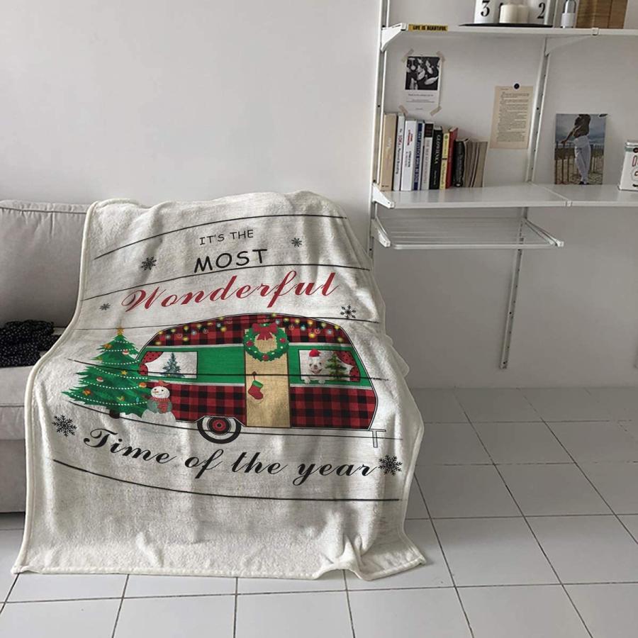 2021年のクリスマス It's  Decor Sofa Home Winter for Blankets Plush Fleece Flannel Blanket Holiday Christmas Blanket Throw The on Camper Year The of Time Wonderful Most その他DIY、業務、産業用品
