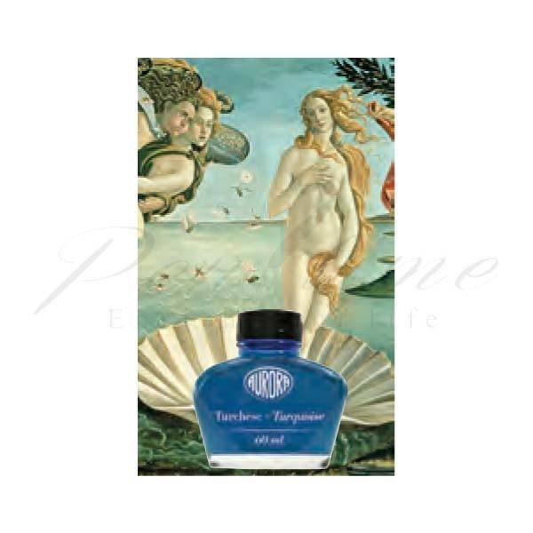 アウロラ　ボトルインク　フラコーニ・アウロラ 100  復刻ボトル (55ml)　カラーインク　１２４　トゥルケーゼ （ターコイズ・青緑色）  ＴＵ | アウロラ（文具）