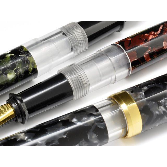 大西製作所 万年筆 セルロイド800シリーズ インク窓付 バラフ グリーン