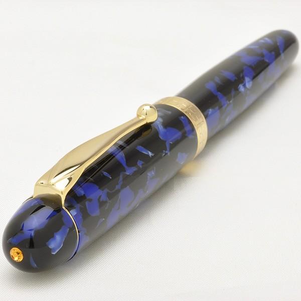 万年筆 名入れ Pent ペント 大西製作所 アセテート オーバルモデル ラピスラズリ スワロフスキー トパーズ ギフト あすつく 母の日 爆買の画像