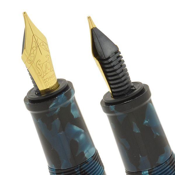 万年筆 名入れ Pent ペント 大西製作所 アセテート オーバルモデル スワロフスキー付き 沈静の煌めき ブルージリコン あすつく 母の日 爆買の画像