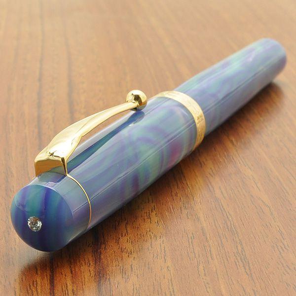 万年筆 名入れ 大西製作所 Pent ペント アセテート アークモデル 蒼穹の彗 スワロフスキー ライトアゾレ あすつく ギフト プレゼント 母の日 爆買の画像