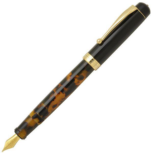 万年筆 名入れ 大西製作所 Pent ペント アセテート アークモデル トータスシェル 黒キャップ スワロフスキートパーズ あすつく 母の日 爆買