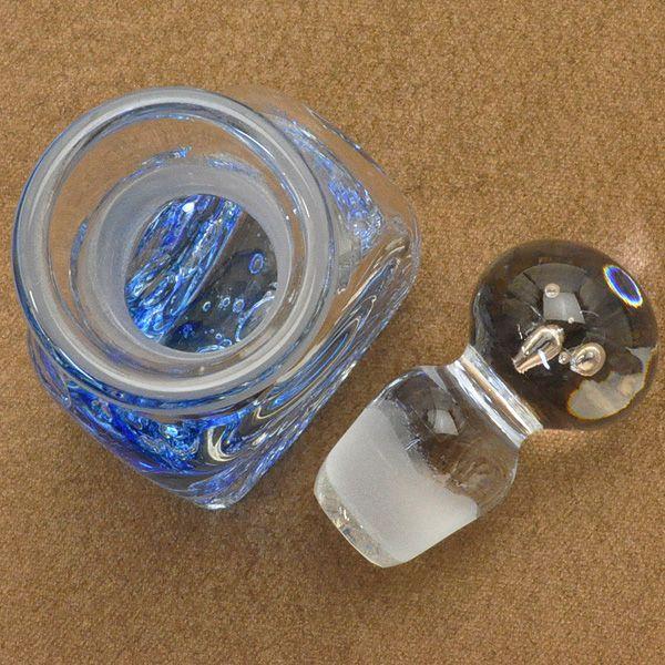 インク壺 Pent ペント by 色工房 渓流 レクタングル 碧 あお ガラス