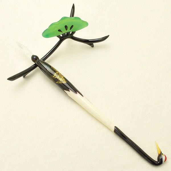 ガラスペン ペン置き セット 日本製 池原 敬 ツル松 TSURU-SET あす