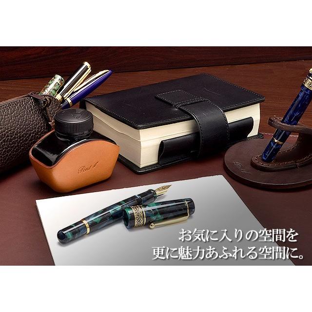 ボトルインクホルダー インクケース ヌメ革 ペント ペリカンタイプ