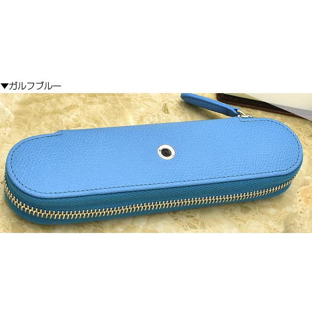 ファーバーカステル ペンケース 筆箱 革 2本用 おしゃれ グレイン