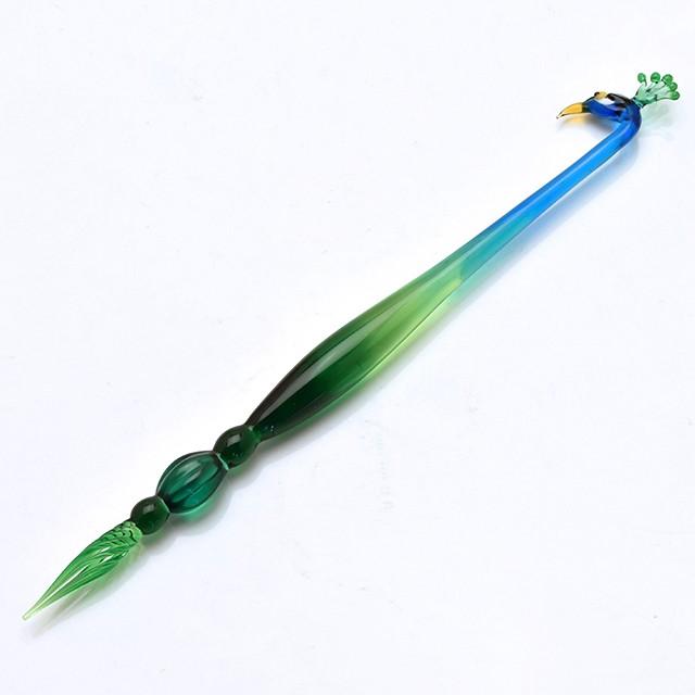 ガラスペン 池原敬 デザイン ペン置きセット 孔雀 PEACOCK ハンドメイド ガラスペン ペン置き セット 日本製 池原 敬 孔雀 PEACOCK-SET あす