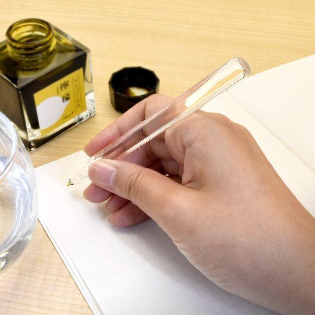 ガラスペン 日本製 ガラス工房 まつぼっくり クリスタル ショート あす