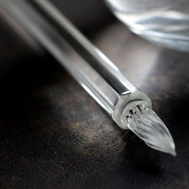 ガラスペン 日本製 ガラス工房 まつぼっくり クリスタル ショート あす