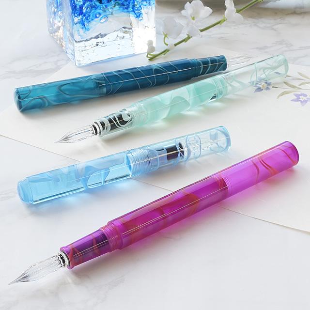 ガラス工房aun ガラスペン　オーロラ　FM オーロラと天の川 #ガラスペン #ガラス工房aun #江田明裕 #美観地区