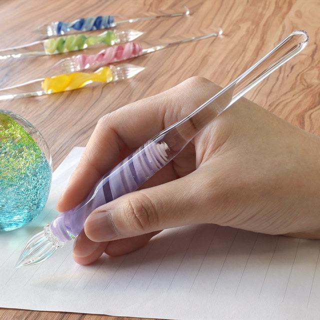 Glass pen kokeshi ガラス ペン kokeshi こけし ガラスペン リボン