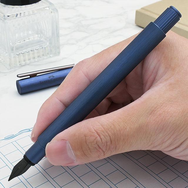 ファーバーカステル 万年筆 名入れ ネオスリム ダークブルー FABER