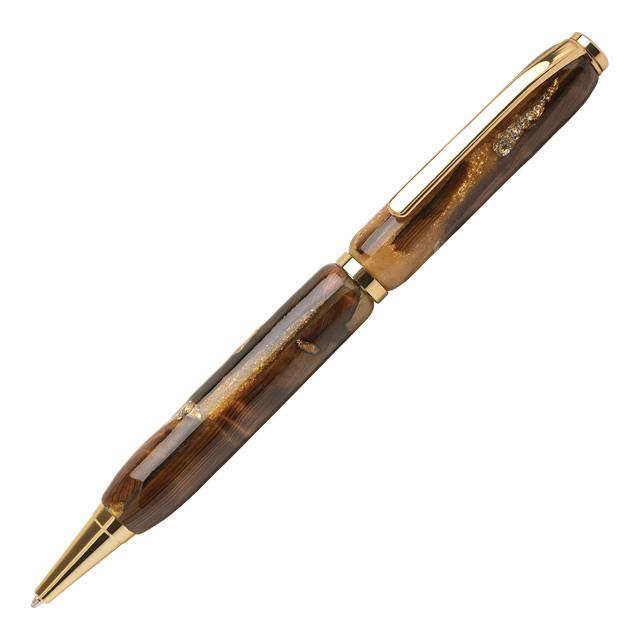 ハンドメイド・木製ボールペン2本セット【沙金絲楠+α】 F-STYLEボールペンWood Pen ハンドメイド 銘木ボールペン 木曽桧