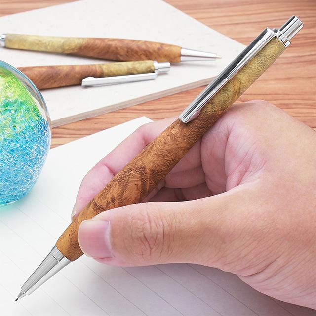 木軸シャーペン 0.5mm ペント Pent 竹内靖貴 花梨紅白 SSR1511