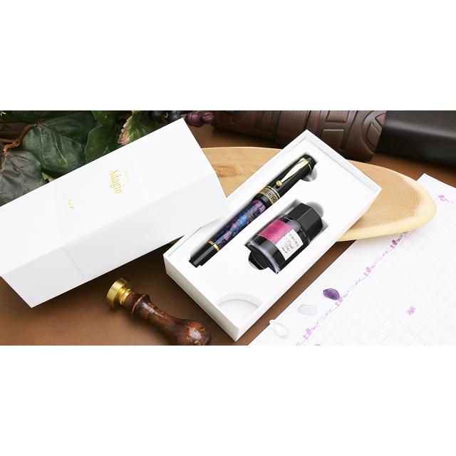 万年筆 ボトルインク セット ペント Pent シンフォニー ラルゴ 紫紺の