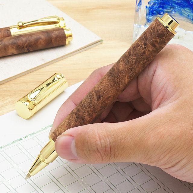 木軸ローラーボール Pent ペント 竹内靖貴 花梨瘤杢 京セラ C-300 あす