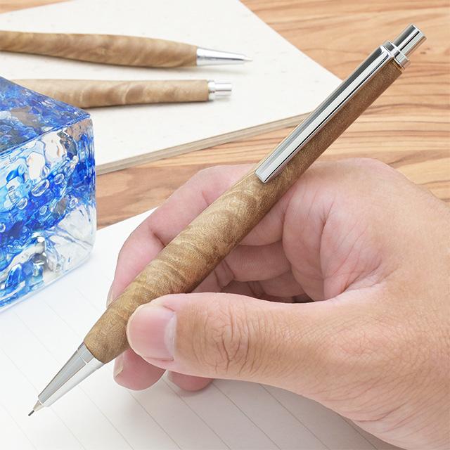 シャーペン 0.5mm シャープペン 木軸 Pent ペント 竹内靖貴 楓ちぢみ杢