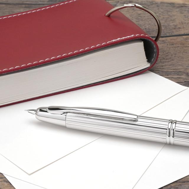 キャップレス 万年筆 パイロット ストライプ PILOT ノック式 18k 18金